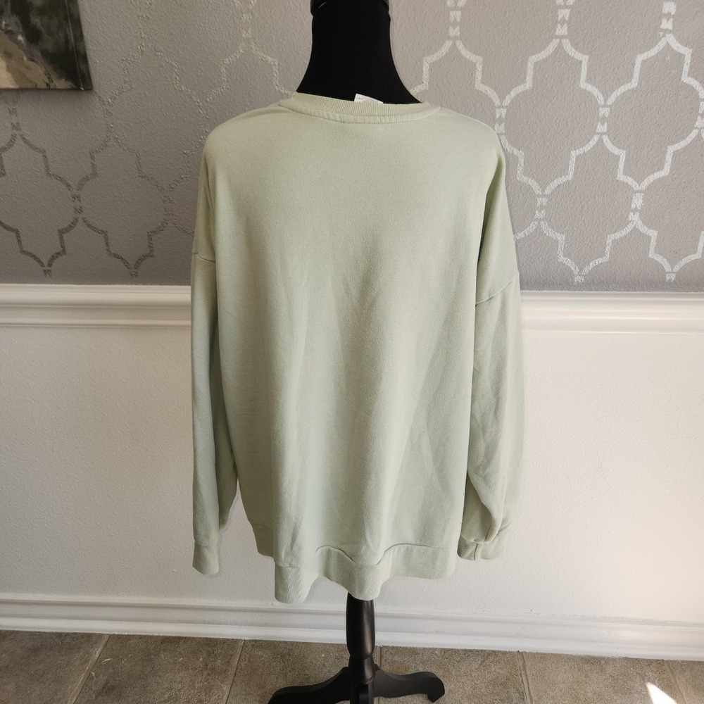 SOLD Thanks Women's Sweatshirt Sz XL Green Butterflies - Picture 9 of 10